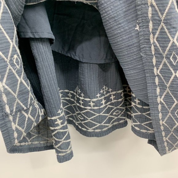 Knox Rose Dress Blue Embroidered Ruffle Short Sleeve Tiered NWT - Picture 7 of 13